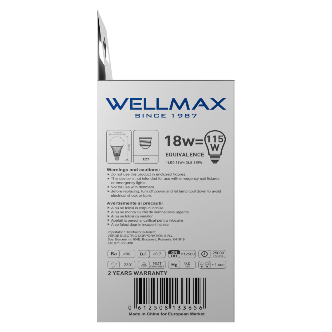Bec Led E27 18W
